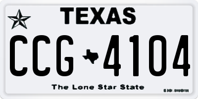 TX license plate CCG4104