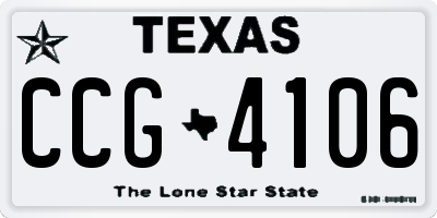 TX license plate CCG4106