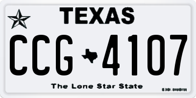 TX license plate CCG4107