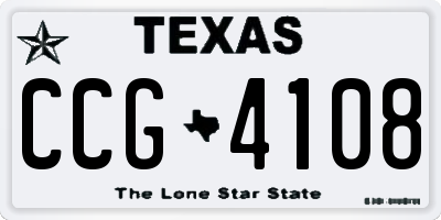 TX license plate CCG4108