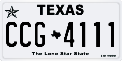 TX license plate CCG4111