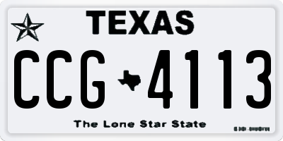 TX license plate CCG4113
