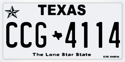 TX license plate CCG4114