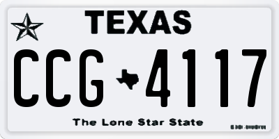 TX license plate CCG4117