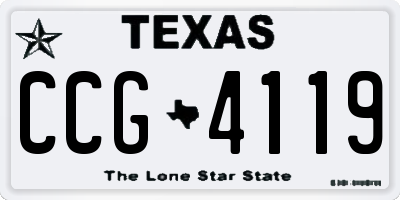 TX license plate CCG4119