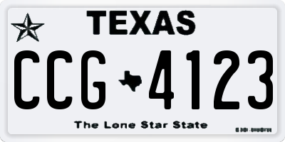 TX license plate CCG4123
