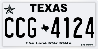 TX license plate CCG4124