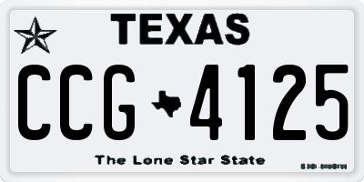 TX license plate CCG4125