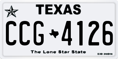TX license plate CCG4126