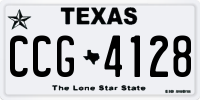 TX license plate CCG4128