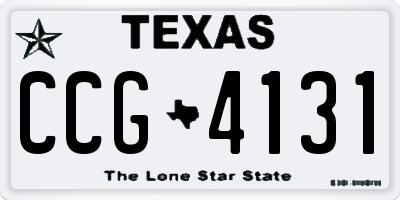 TX license plate CCG4131