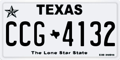 TX license plate CCG4132