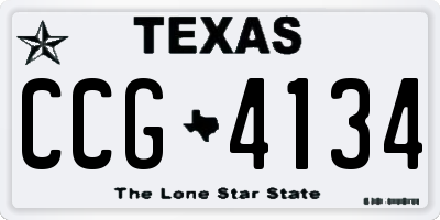 TX license plate CCG4134