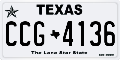 TX license plate CCG4136