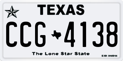 TX license plate CCG4138