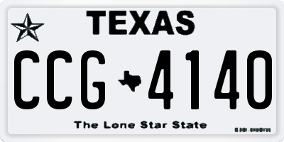 TX license plate CCG4140