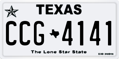 TX license plate CCG4141