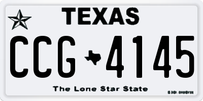 TX license plate CCG4145