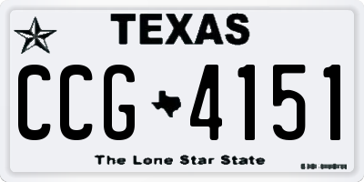 TX license plate CCG4151