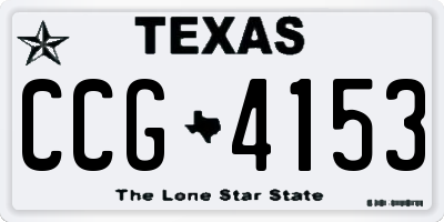 TX license plate CCG4153