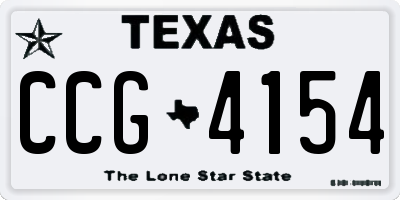 TX license plate CCG4154