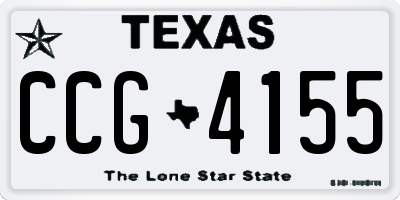 TX license plate CCG4155