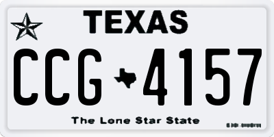 TX license plate CCG4157