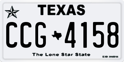 TX license plate CCG4158