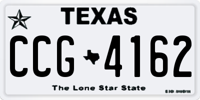 TX license plate CCG4162
