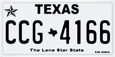 TX license plate CCG4166