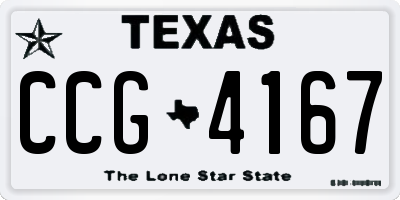TX license plate CCG4167