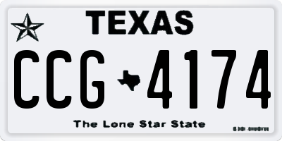 TX license plate CCG4174