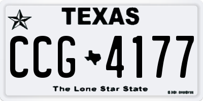 TX license plate CCG4177