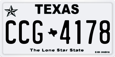 TX license plate CCG4178
