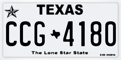TX license plate CCG4180