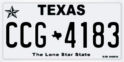 TX license plate CCG4183