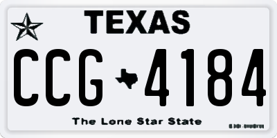 TX license plate CCG4184