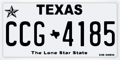 TX license plate CCG4185