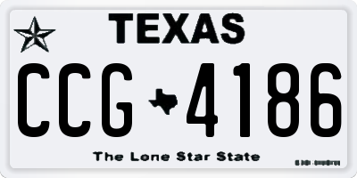 TX license plate CCG4186
