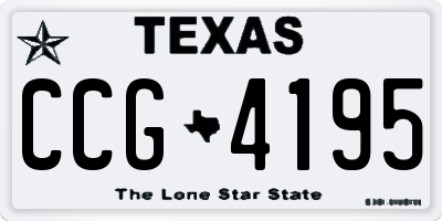 TX license plate CCG4195