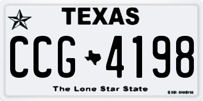 TX license plate CCG4198