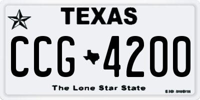 TX license plate CCG4200