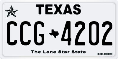 TX license plate CCG4202