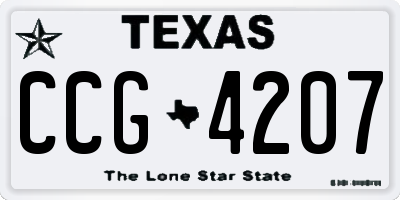 TX license plate CCG4207