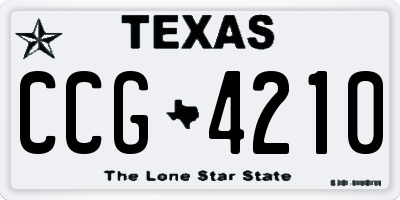 TX license plate CCG4210