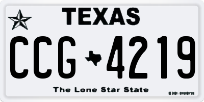 TX license plate CCG4219