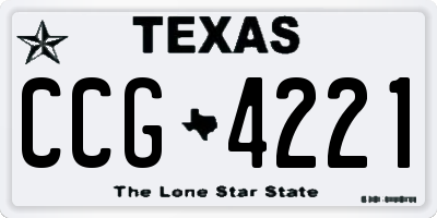 TX license plate CCG4221