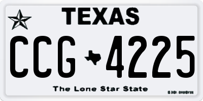 TX license plate CCG4225