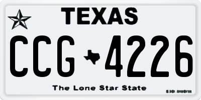 TX license plate CCG4226