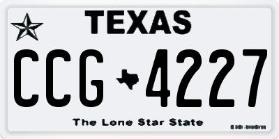 TX license plate CCG4227